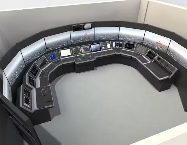 Consoles de commande du simulateur de navigation